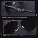 GQUEEN Classic Pilot Polarized Sunglasses Men Women Retro Shades UV400 MOS1 | A Black Frame/Grey Lens | Model A — 3