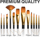 Professional Artist Paint Brush Set of 12 - Acrylic Painting Brushes Kit — 5