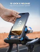 Lamicall Motorcycle Bike Phone Mount, 1s Quick Release Bike Phone Holder | Blue — 3