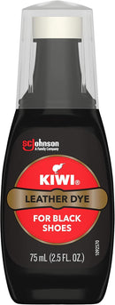 KIWI Leather Dye, Black, 2.5 oz (1 Bottle with Sponge Applicator) — 1