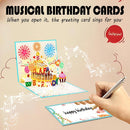 Pop Up Birthday Cards for Men - LED Light & Music Birthday Card | Brown — 3
