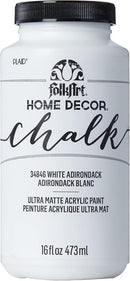 FolkArt Home Decor Chalk Furniture & Craft Paint in Assorted Colors, 16 ounce, White Adirondack,34846 | 16 Fl Oz (Pack of 1) — 1