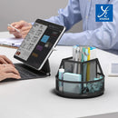 YINGHUA 360°Rotating Mesh Desk Organizer & Pen Holder - Black — 6