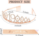 CIEHER 19th Birthday Crown and Sash for Girls, It's My 19 Bday Sash, 19th Birthday Decorations Rose Gold | 19th Bithday — 6