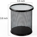 Ameceres 4 Packs Metal Pencil Cup Wire Mesh Pen Holder for Desk (Black) — 4
