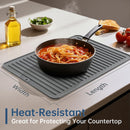 Songrey Silicone Dish Drying Mat for Kitchen Counter, 18" x 16", Dark Gray
