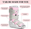 Medibot Medical Grade Fracture Boot - Adjustable Walking Cast for Foot & Ankle Injuries Secure Support for Broken Foot or Severe Sprain,Women's Medium,Grey & Light Pink,Fits women's Shoe Size 7-10'' — 2