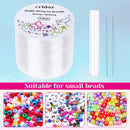 Stretchy String for Bracelets, Cridoz 0.5mm Clear Elastic String Stretch Cord Bracelet String with 2 Pcs Beading… — 6