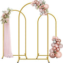 Hemmotop Metal Arch Backdrop Stand Set of 3, 6ft, 6.6ft, 7.2ft, Gold | 7.2ft, 6.6ft, 6ft — 1