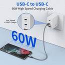 USB C to C Cable (3 Pack 1ft),Short USB Type C Fast Charging Nylon Braided Charger Cord Compatible with iPhone 18 17 16 Pro/15 Pro Max Android Samsung Galaxy S26 S25 S24,MacBook Pro, iPad Pro USB-C 2