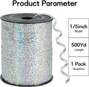 BEISHIDA 500 Yards Silver Ribbon Curling Crimped, Balloon String Shiny Metallic Roll for Gift Wrapping Ribbon for Birthday Party Festival Art Craft Decor Florist Flowers Decoration | 500Y-Silver — 2