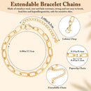 Flasoo 416 Pieces Gold Charm Bracelet Making Kit, Including Paperclip Chain Bracelets, Charms, Jump Rings for… — 3