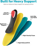 WalkHero 220+lbs Pain Relief Insoles, High Arch Support Inserts Women Men
