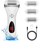 Electric Foot Callus Remover Kit, Elmchee Rechargeable Callous removers 3 Grinding Heads Waterproof Foot Scrubber File, Professional Pedicure Tools kit Feet Care for Dead, Cracked Dry Skin - White — 1