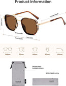 SOJOS Retro Polarized Aviator Sunglasses for Women Men Trendy Square Shades | Demi&gold — 6