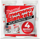 Emergency Blanket Mylar Thermal Space Survival Gear & Supplies 4-Pack Foil | Silver | 4 Pack — 1