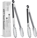 Hotec Tongs for Cooking Stainless Steel Kitchen Tongs Set of 2-9" and 12" — 1