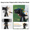 K&F CONCEPT 75" Aluminum Camera Tripod, Lightweight and Compact for Travel photo 6