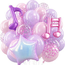 Pink Purple Music Note Iridescent Star Balloons for Birthday Party Decor | Pearl Purple Pink | 35PCS — 1