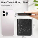KITEVIUN Small RFID Wallet Women Ultra Thin Slim Womens Wallet Mini Compact Bifold - Black — 2