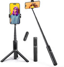 ATUMTEK Selfie Stick Tripod, 3-in-1 Extendable Aluminum Phone Tripod with Detachable Bluetooth Remote, Compatible with iPhone 17/16/15/14/13/12/11/11 Pro/XS Max/XR and Samsung Smartphones, Black photo 1