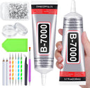 B7000 Glue Clear with Precision Tip, 2Pcs 110mL Jewelry Bead Gem Glue, Strong Adhesive Bedazzling Glue with Silver… — 1