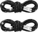 Rhinestone Shoe Laces,Rhinestone Laces for Sneakers,Crystal Shoe Lace for Sneakers,Crystal Shoes Lace for Sweatpant | Black Crystal | Quantity: 2 Pcs — 1