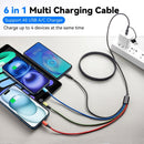 Minlu 6 in 1 Multi Charging Cable, USB A/USB C Charger Cable, 2 Pack 6Ft 2