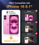 Diaclara Designed for iPhone 16 Case, Upgraded [Full Camera Protection] Full Body Rugged Bumper Case with Built-in Screen Protector, Rose Pink — 2