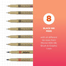 SAKURA Pigma 30067 Micron Blister Card Ink Pen Set, Black, 8/Set | 8 Count (Pack of 1) — 2