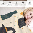 LIZALIG Whimsical Magic Halloween Fleece Throw Blanket, Black Cat Witch Potion Decor for Sofa Bedroom Halloween Party | Sj-yh838 | 30"×40" — 3