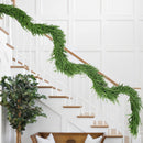 2Pcs 6 Ft Artificial Norfolk Pine Garland with 50 LED Lights,Winter Pine Christmas Garland with Lights,Real Touch Faux Greenery Garland for Mantle Fireplace,Table,Window,Outdoor Christmas Decorations — 7