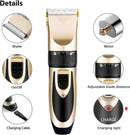 Highdas Dog Clippers for Grooming Low Noise, Cordless Electric Dog Grooming Kit Clippers Rechargeable, Quiet Dog Shaver, Pet Hair Trimmer Kit for Dogs & Cats (Gold) — 6