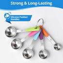 Bopei 10-Pcs Stainless Steel Measuring Cups & Spoons Set, Colorful Handles — 4
