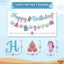 KatchOn Blue Happy Birthday Banner - 10 Feet, Pre Strung | Iridescent — 2