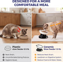 Y YHY Ceramic Cat Slow Feeder, Elevated Dog Food Bowl Tilted Design, Slow Feeder Bowl no Black Chin, Cat Shape for Dry and Wet Food — 4