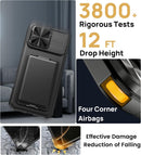 SSLOTSCASE for iPhone 16 Pro Max Case with Card Holder & Kickstand, Black — 6