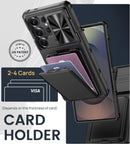 SSLOTSCASE for Samsung Galaxy S25 Ultra Case with Card Holder, Black — 3