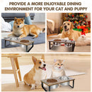 Elevated Dog Bowls for Small Medium Wood Dogs Raised Bowl Stand with 2 Stainless Steel Deep Dog Food and Water Bowls, Anti Vomit, Non-Slip Feeding Dishes(Tilted，3 inches in Height, 40oz — 5