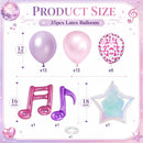 Pink Purple Music Note Iridescent Star Balloons for Birthday Party Decor | Pearl Purple Pink | 35PCS — 2