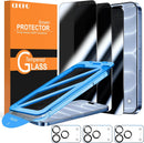 QHOHQ for iPhone 18 Pro Privacy Screen Protector, 9H+ Tempered Glass, 3+3P photo 1