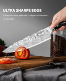 MOSFiATA 8" Super Sharp Professional Chef's Knife with Finger Guard and Knife…