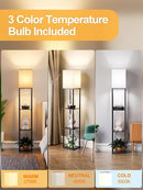 Floor Lamp with Shelves for Living Room, Shelf Floor Lamp with 3 CCT LED Bulb, Corner Display Standing Column Lamp… — 2