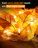 2-Pack Lighted Fall Garland, Total 16.4ft 40 LED Autumn String Lights — 2