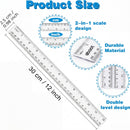 EBOOT 2 Pcs Clear Plastic Ruler Straight Ruler for School, 12 Inch — 2