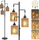 Hotsonic 72" Boho Rattan Tree Floor Lamp, Tall Dimmable Industrial Standing Lamp, Corner Decor Accent Lighting for… — 1