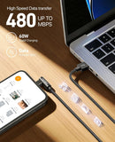 USB to USB C Cable 90 Degree [2Pack 10ft] 3A Right Angle USB C Cable Extra 5