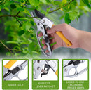 Germany Pruning Shears For Gardening, Arthritis Weak Hand Snips, 4x cutting power trimming, 1-Inch Cut Capacity Garden Clippers, Ergonomic handle, Rust resistant, high strength steel, Sharp | Yellow — 5