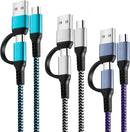 USB C to C Cable, 3 Pack 6ft Fast Charging Cord, 2-in-1 USB-A/C to C Cable 1