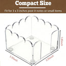 3x3 Inch Scalloped Acrylic Sticky Note Holder, Clear Cute Post It Note Dispenser, Notepad Holder with Wave Design, Thick Acrylic Desk Organizer for Office, Home, Dorm, Classroom — 5